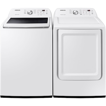 Samsung Samsung WA45T3200AW 4.5 cu. ft. Washer and DVG45T3200W 7.2 cu. ft. Gas Dryer Laundry Pair WA45T3200AW-G-KIT